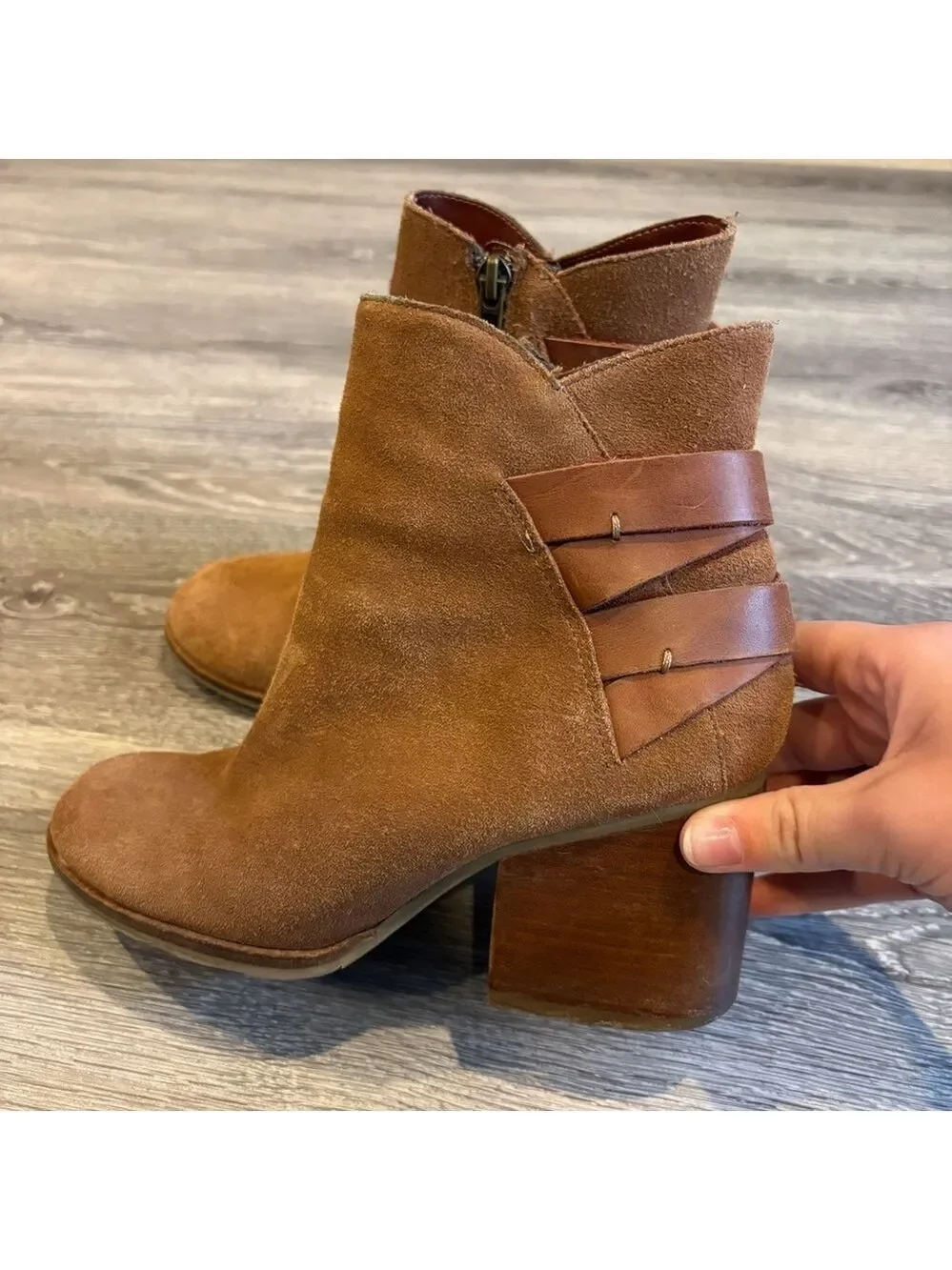 Mia Genessa Women's Suede Ankle Booties in Brown Size 7